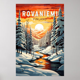 Poster Rovaniemi Finland Voyage Art Rétro