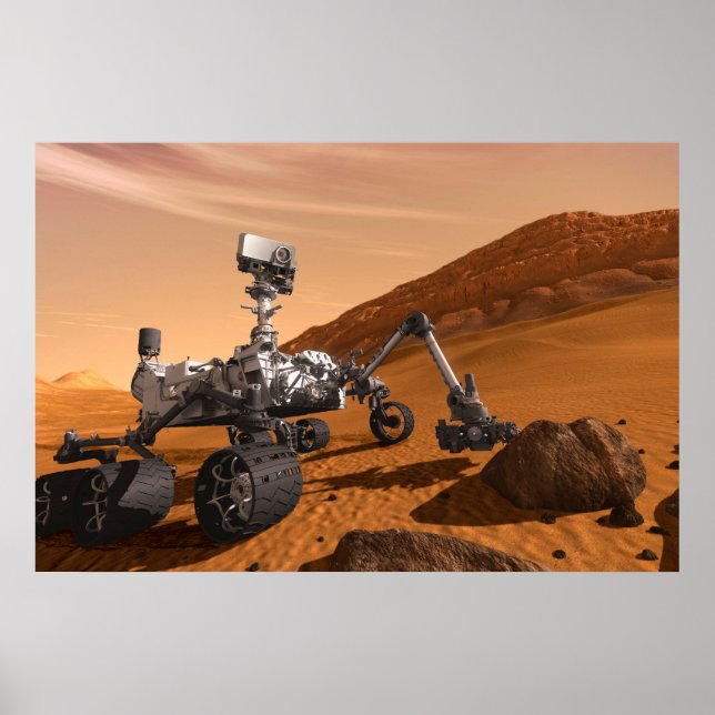 Poster Rover Curiosity Du Laboratoire Scientifique Mars. (Devant)