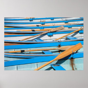 Poster Rowing boats at Henley on Thames UK