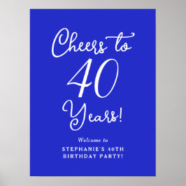Poster Royal Blue encourage à 40 ans Anniversaire Bienven