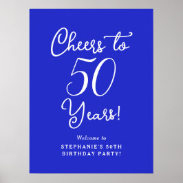 Poster Royal Blue encourage à 50 ans Anniversaire Bienven