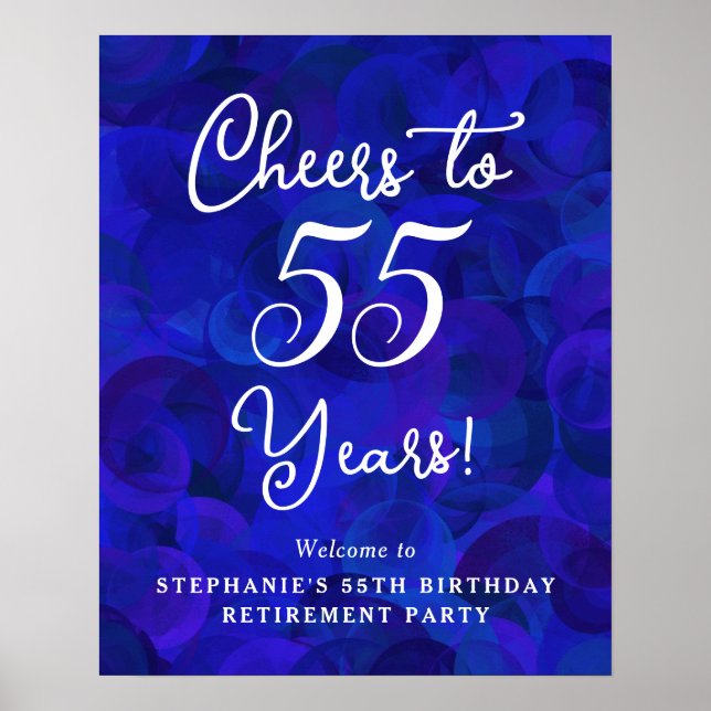 Poster Royal Blue encourage à 55 ans Anniversaire retrait (Devant)