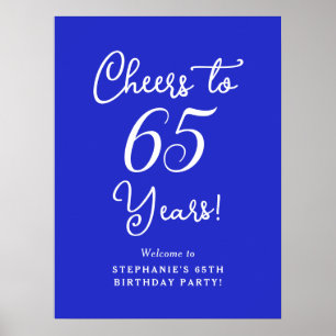 Poster Royal Blue encourage à 65 ans 65e anniversaire