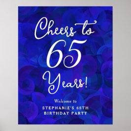 Poster Royal Blue encourage à 65 ans Anniversaire Bienven