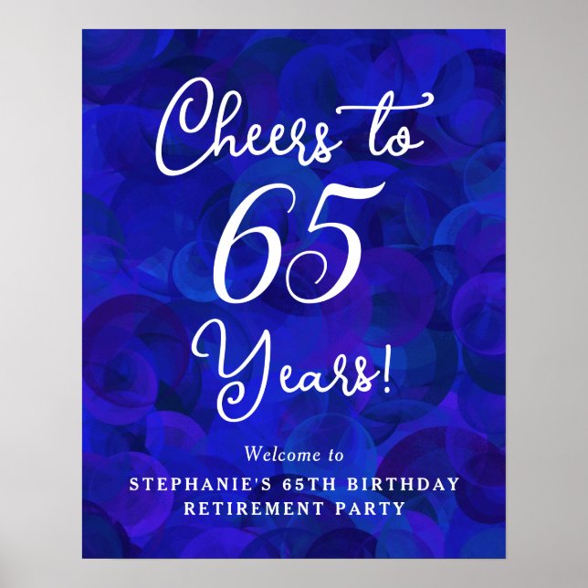 Poster Royal Blue encourage à 65 ans Anniversaire retrait (Devant)