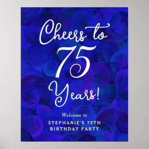 Poster Royal Blue encourage à 75 ans fête d'anniversaire