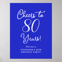 Poster Royal Blue encourage à 80 ans Anniversaire Bienven