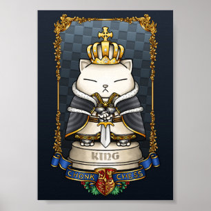 Poster Royal Cat Chess King Piece