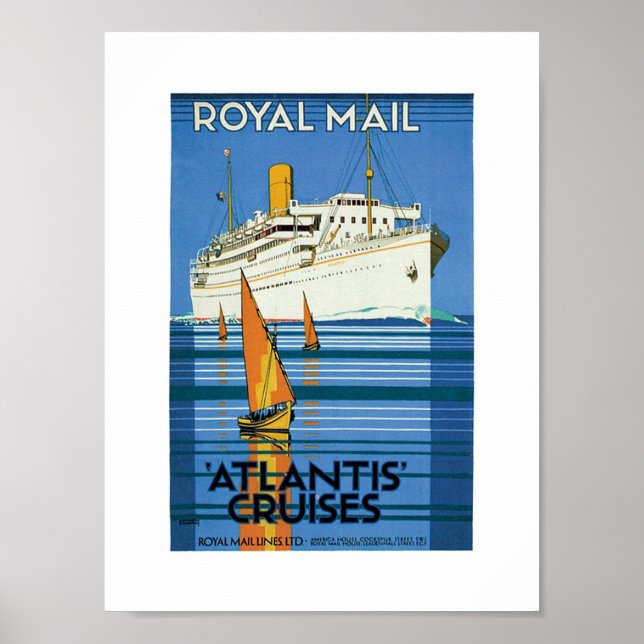 Poster Royal Mail "Atlantis Cruises" (Devant)