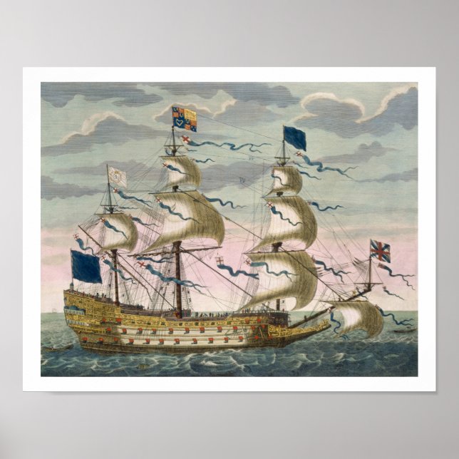 Poster Royal (navire phare) de la flotte anglaise, (Devant)