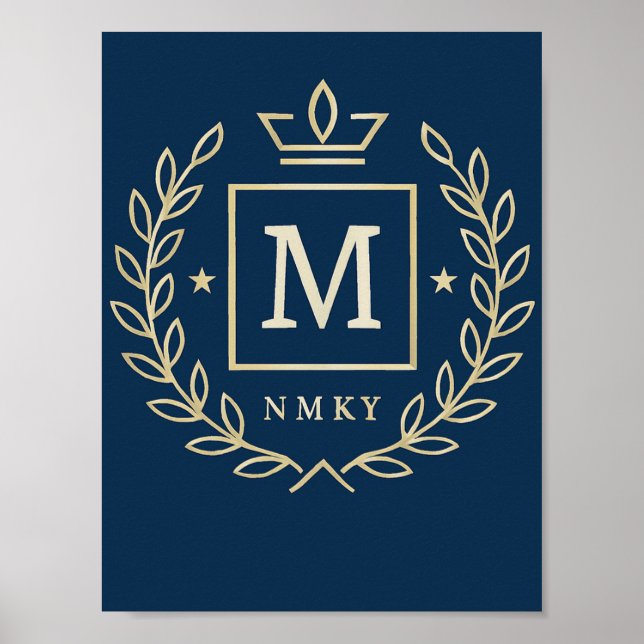 Poster "Royal NMKY Emblem – Monogram M Crest Design" (Devant)