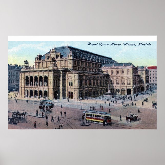 Poster Royal Opera House, Vienne, Autriche c1915 Vintage (Devant)