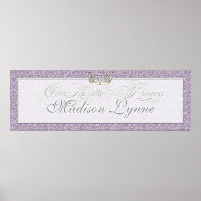 Poster Royal Princess Crown Baby Girl Nom de la chambre P (Devant)