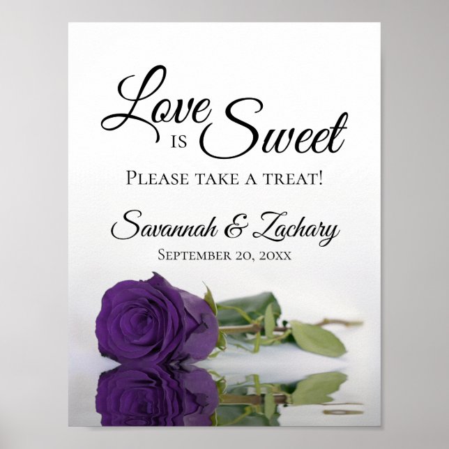 Poster Royal Purple Rose Love is Sweet Mariage Treat (Devant)