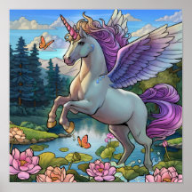 Royaume de conte de fées licorne Pégase magique