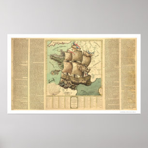 Poster Royaume de la France comme bateau de navigation