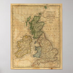 Poster Royaume-Uni d'Angleterre, d'Écosse et d'Irlande