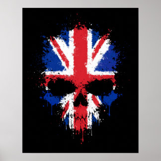 Poster Royaume-Uni Splatter Skull