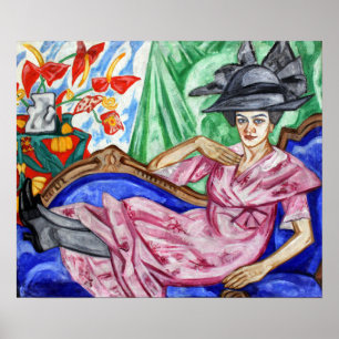 Poster Rozanova - Portrait de la sœur Anna 1912