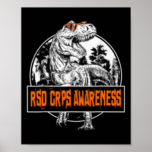 Poster Rsd Crps Sensibilisation Dinosaure Orange Ribbon