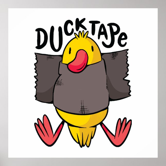 Poster Ruban Canard Drôle (Devant)