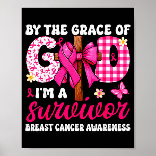 Poster Ruban chrétien contre le cancer du sein par la grâ