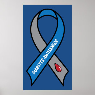 Poster Ruban de conscience de diabète