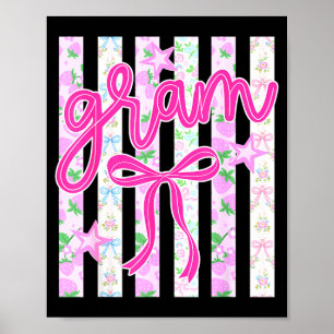Poster Ruban de fleurs coquettes fête des mères femmes mi