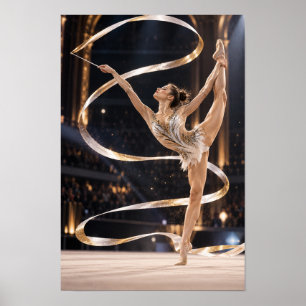 Poster Ruban de gymnastique rythmique Gymnaste féminine P