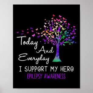 Poster Ruban de l'arbre Je soutiens mon héros Sensibilisa