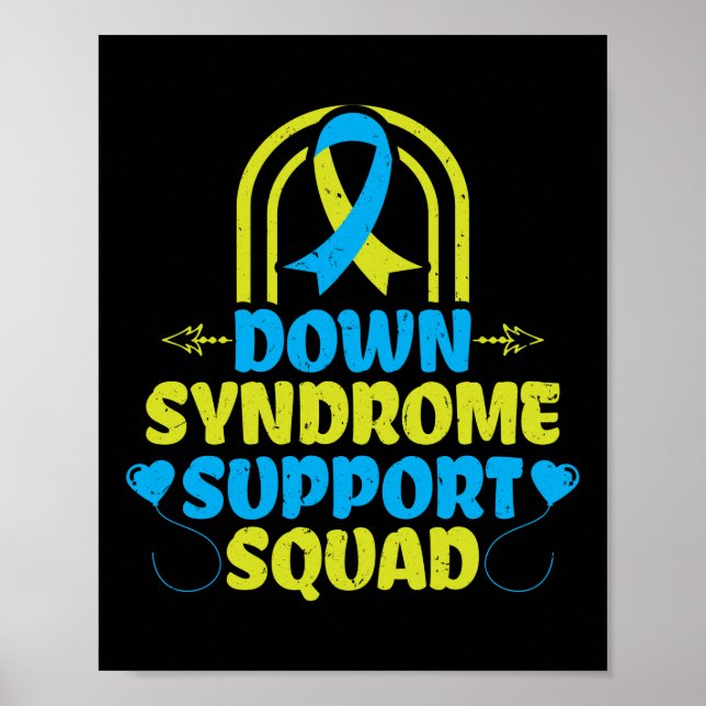 Poster Ruban de l'équipe de soutien du syndrome de Down T (Devant)