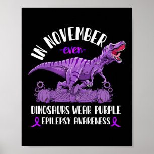 Poster Ruban de sensibilisation à l'épilepsie T-rex novem