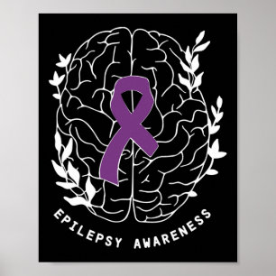 Poster Ruban de sensibilisation à l'épilepsie Violet Cerv