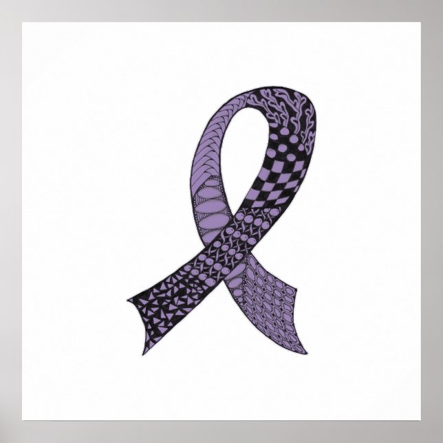 Poster Ruban de sensibilisation au cancer de n'importe qu (Devant)