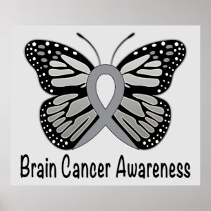 Poster Ruban de sensibilisation au cancer du cerveau