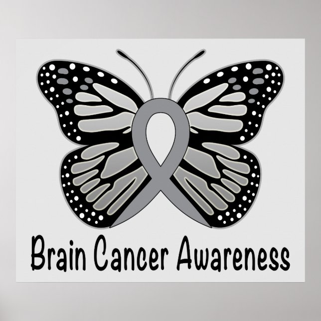 Poster Ruban de sensibilisation au cancer du cerveau (Devant)