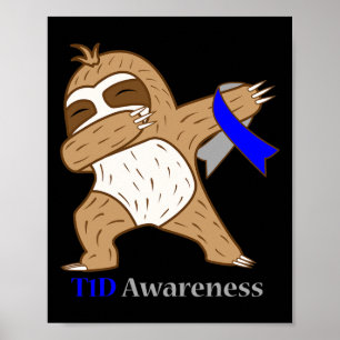 Poster Ruban de sensibilisation au diabète T1d Sloth Dabb