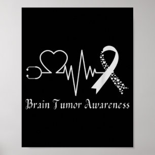 Poster Ruban de sensibilisation aux tumeurs cérébrales en