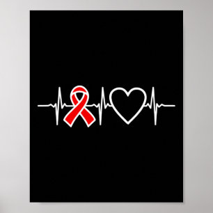 Poster Ruban de sensibilisation rouge au sida Hiv maladie