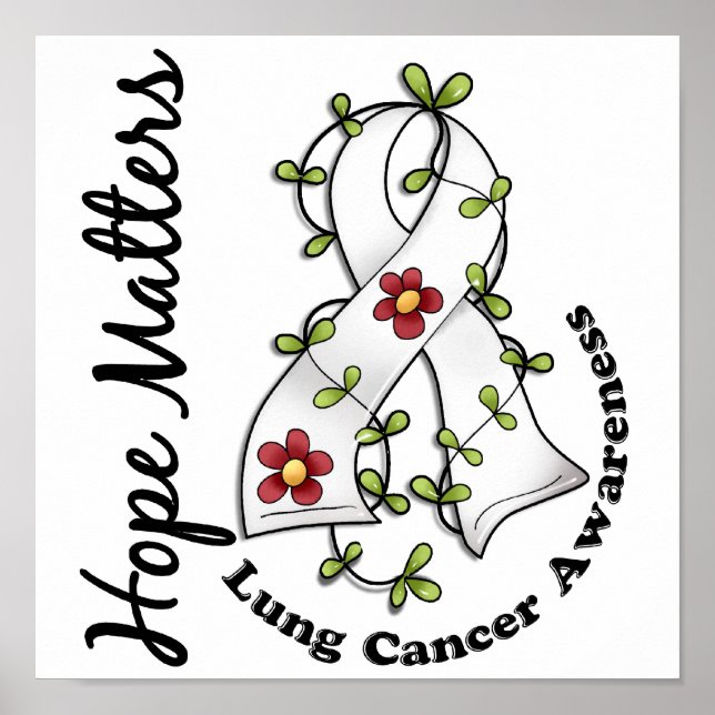 Poster Ruban Flower 4 Hope Matters Cancer du poumon (Devant)
