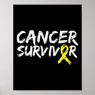 Poster Ruban Jaune de Sensibilisation aux Survivants du C