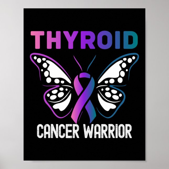 Poster Ruban papillon de sensibilisation au cancer du thy (Devant)