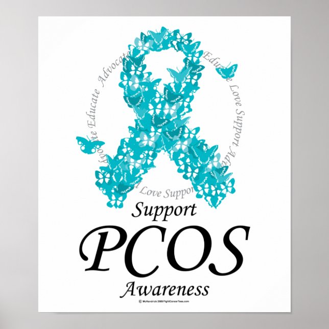 Poster Ruban PCOS De Papillons (Devant)