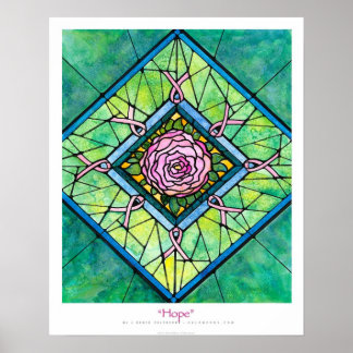 Poster Ruban rose "Hope" Ekleberry Fine Art