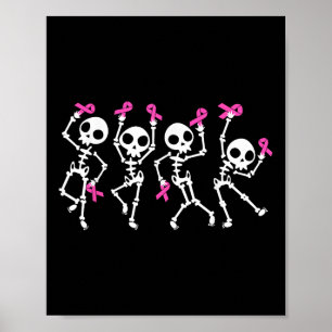 Poster Ruban rose Sensibilisation au cancer du sein Squel