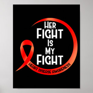 Poster Ruban Rouge de Sensibilisation à la Maladie Cardia