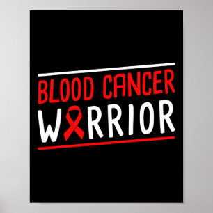 Poster Ruban rouge du guerrier du cancer du sang