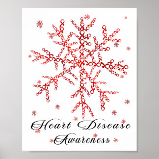 Poster Ruban rouge Snowflake pour la sensibilisation aux