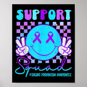 Poster Ruban sarcelle et violet de sensibilisation au sui