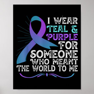 Poster Ruban sarcelle violet pour la sensibilisation à la